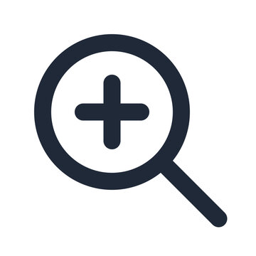 Zoom in line icon, UI app interface magnify outline symbol