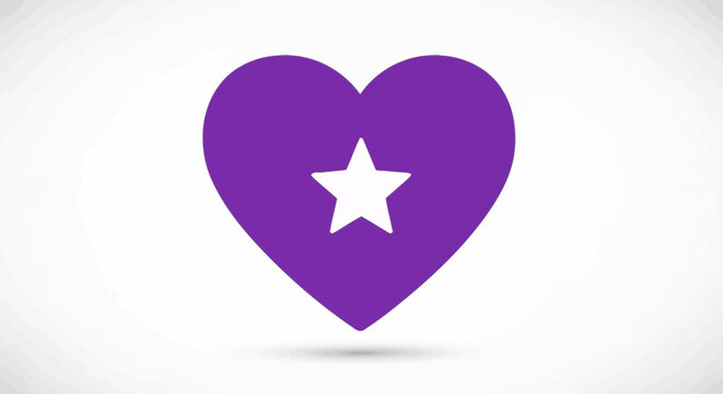 Purple heart with white star symbol.