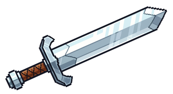 Stylized Medieval Broadsword with Metallic Sheen.