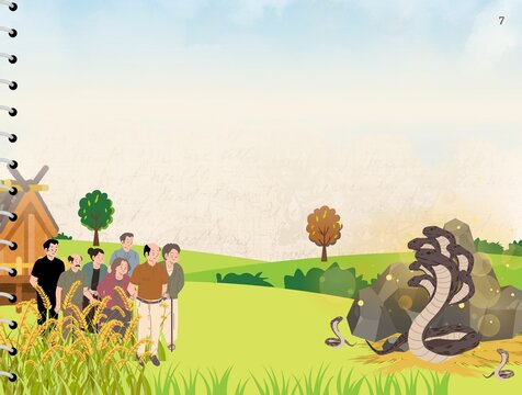 Folktales : The villagers and the serpent king - storybook - book backgrounds-7