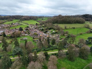 Obraz premium Rural English village Montacute Somerset drone aerial view
