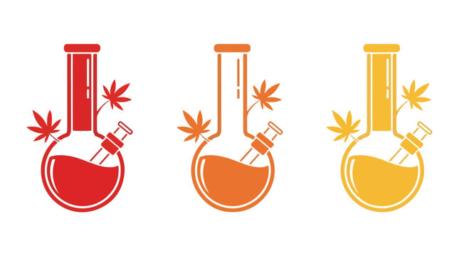Colorful laboratory glassware with bubbling liquid in vibrant red orange and yellow hues for science experiments