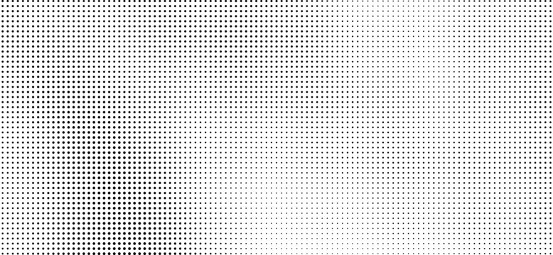 Black halftone dot wave pattern. Abstract grain fluid texture. Dotted curve wallpaper. Grit undulate swoosh overlay for poster, banner, brochure, flyer, leaflet, brochure. Vector rasterized background