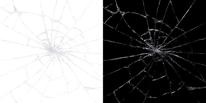 Broken shattered windscreen glass fracture abstract crash damage art.