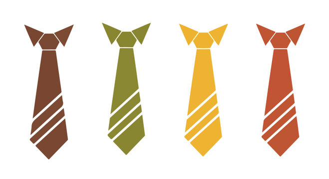 Stylish and colorful neckties in various shades and patterns arranged in a row for fashion or formal wear