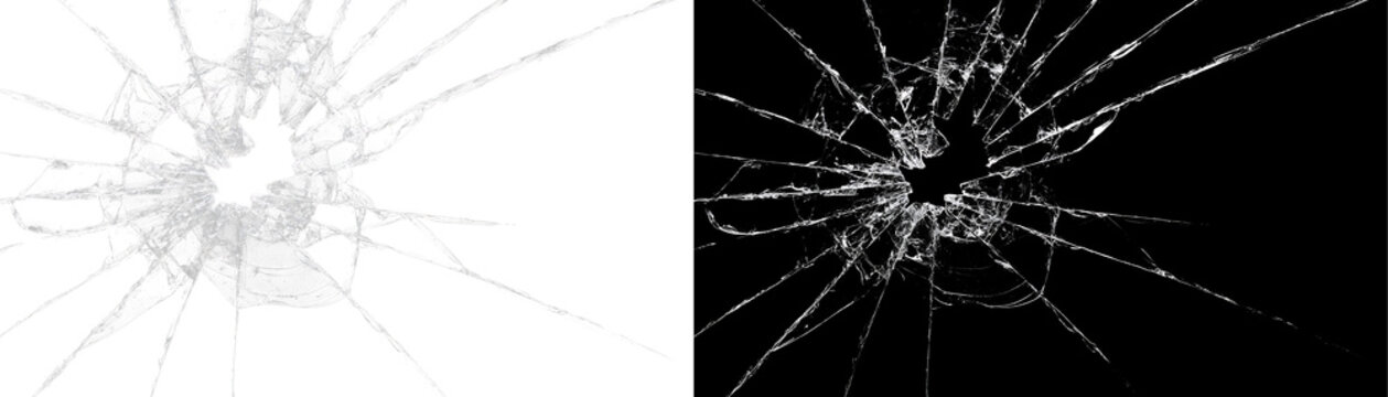 Abstract broken windscreen shattered fracture crash texture design art.