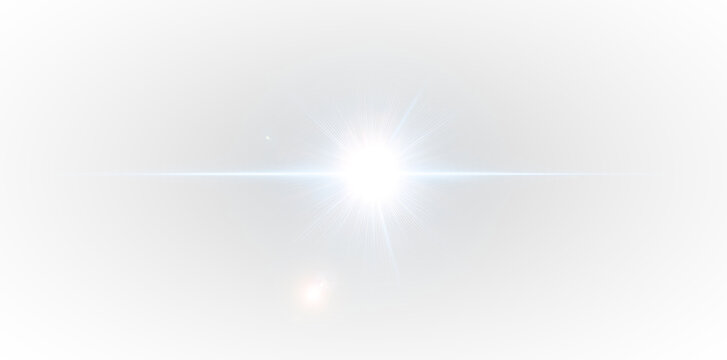 Bright abstract light glow with flash lens flare sparkle, vector motion design background, transparent starlight beam explosion effect and cosmic festive decoration art concept.