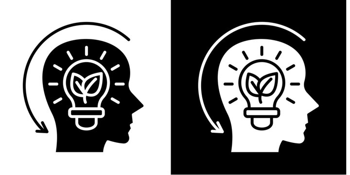 Eco Systems Thinking  Icon Set White Glyph Style Collection