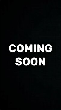 Coming Soon Announcement Text on Black Background for Website Launch and Product Teasers