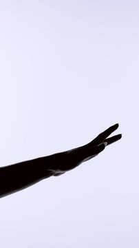 Minimal Black and White Hand Silhouette Close Up