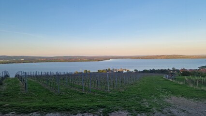 Obraz premium sunset in Palava, pavlov, devicky, divci hrady, nove mlyny reservoir