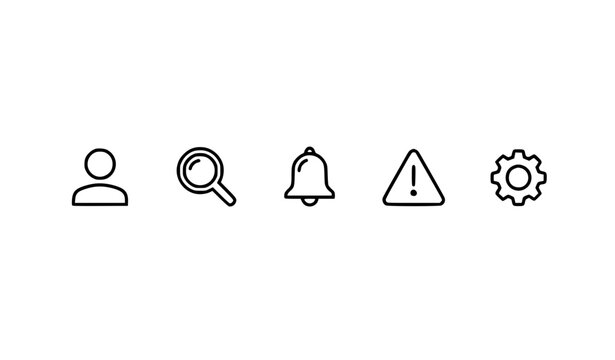 Modern interface vector line icons 32x32 pixel perfect set