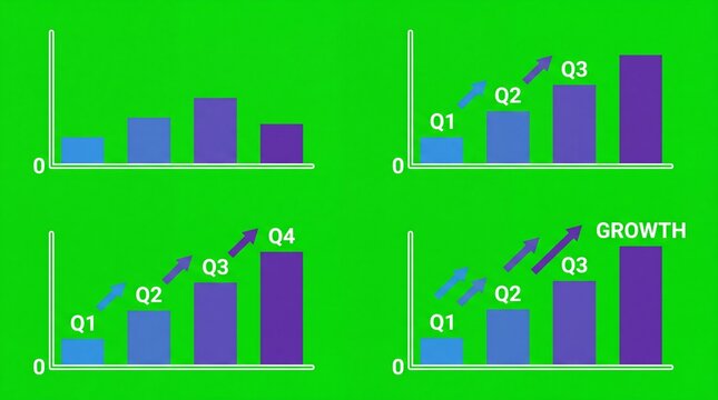  Vector imgae bar chart rising image animation