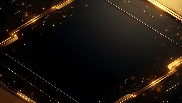 Luxury Black Gold Abstract Background Elegant Premium Frame Design