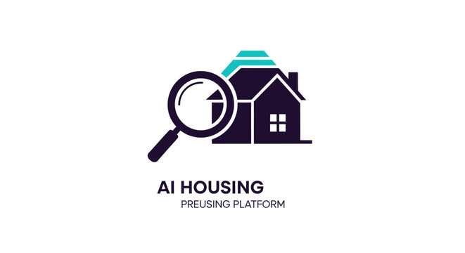 A magnifying glass examines a house on a housing platform