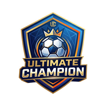 Ultimate Champion Football Trophy with Crown and Soccer Ball Emblem for Sports Competition Victory
