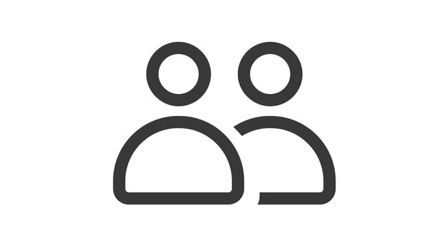 Two people users, icon, vector, pictogram.