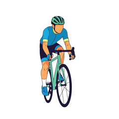 Fototapeta premium Cyclist in motion riding a road bike with vibrant colors on white background