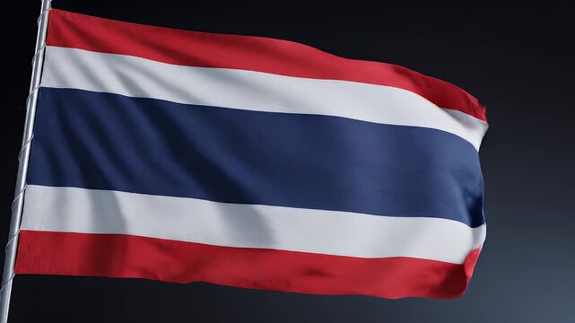 Waving national flags of Chile Cuba Thailand Netherlands Russia and others 3D illustration