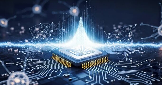 Abstract digital circuitry cpu conceptual illustration