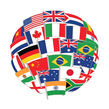 Flags from various countries around world.