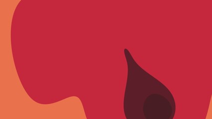 Obraz premium Abstract Red Organic Shape with Orange Accent at Edge