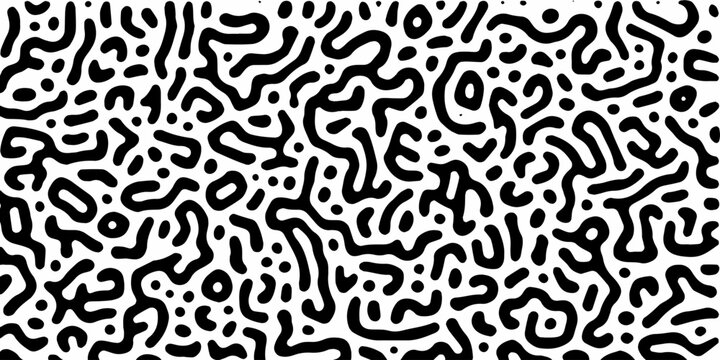 Monochrome Turing reaction. turing style pattern. paper, texture, unique, Turing, pattern, organic, wrapping, Colorful, stipple, dots, line. Linear design with biological shapes. Cell division science