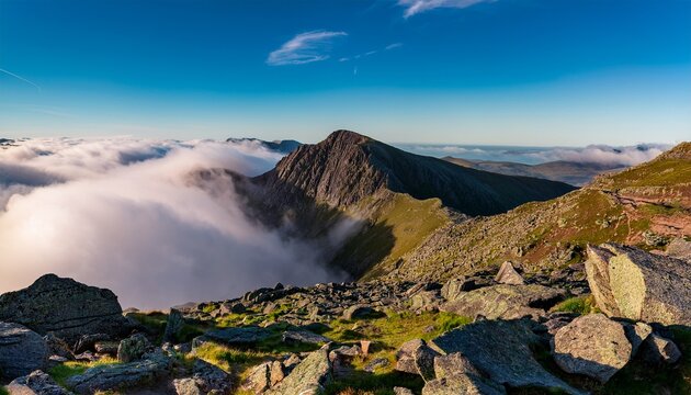 Amazing Cloud Inversion Weather Around Tryfan Mountain In Snowdonia