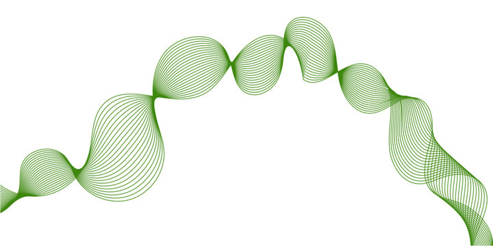 Abstract green sinusoidal wave pattern background, smooth gradient curve design, modern minimalist digital texture backdrop