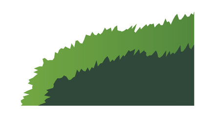 Abstract illustration of a green grassy hill slope with a dark shadow layer. © Friska