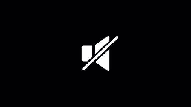 Audio Volume Speaker Icon Animation, Digital Sound Wave Motion on transparent Background.