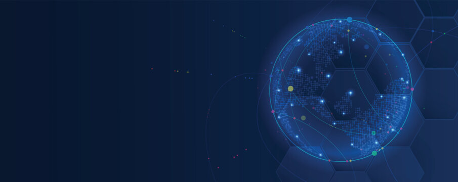 Digital network connection background representing big data, cloud computing, and AI