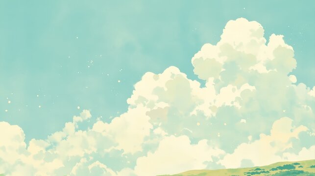 初夏の空に広がる大きな入道雲