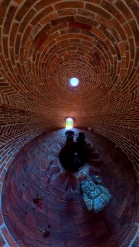 Traditional mexican temazcal sweat lodge ceremony interior