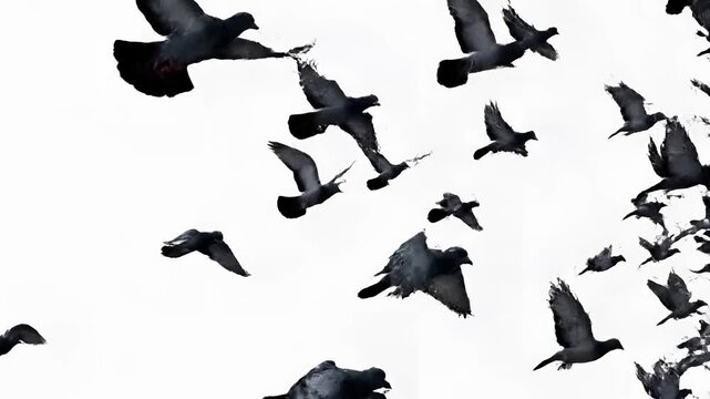 Flock of Birds Flying in the Sky.