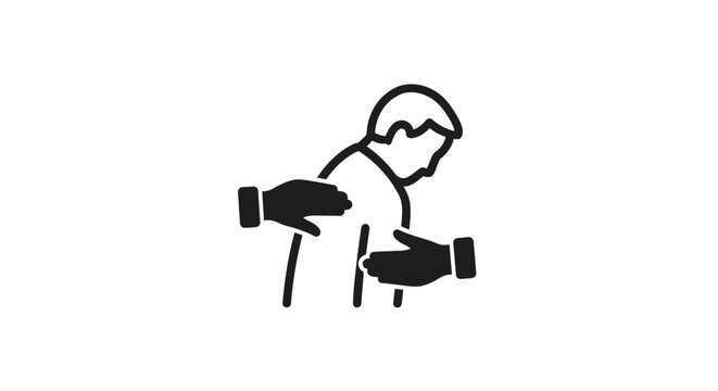 Icon of a therapist performing back massage or chiropractic treatment.