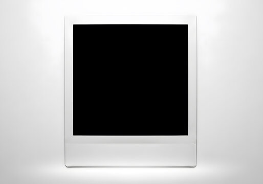 A blank polaroid photo on a white background with a shadow