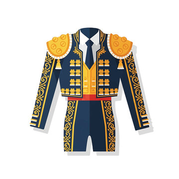 Mexican charro suit with gold details.