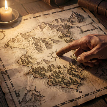 old parchment treasure map