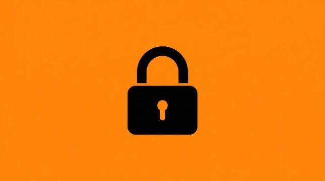 Minimalist Black Padlock Icon