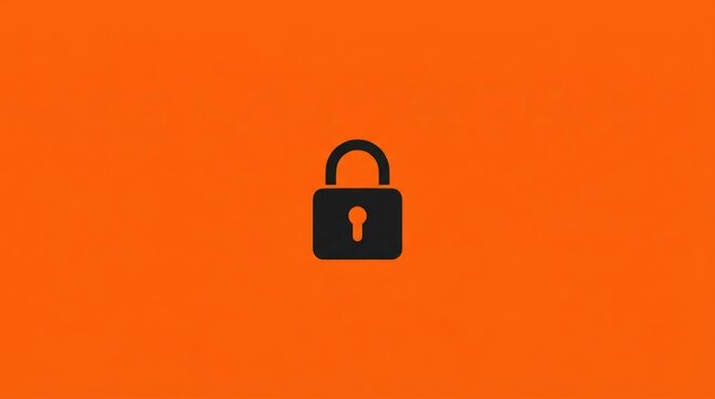 Minimalist Black Padlock Icon