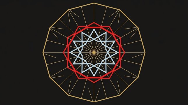 Hanukkah geometric star design on black background