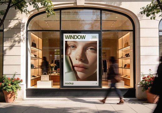 Strorefront Poster Mockup &ndash; Window Branding Presentation (PSD)