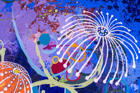 Painting on canvas abstract art original oil and acrylic color,