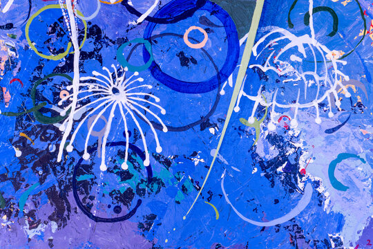 Painting on canvas abstract art original oil and acrylic color, Fragment of artwork. Brushstrokes of paintings. Modern art. Contemporary art. Colorful texture. thick paint surface, Art background.
