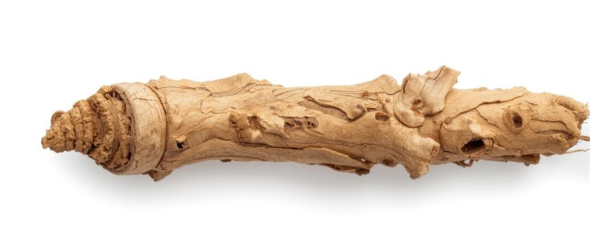 Acorus Calamus Root Isolated on White Background Natural Herbal Ingredient, Detailed Texture