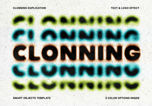 Clonning Duplicate Text Effect &ndash; Messy Typography for Logo, Poster & Branding (PSD)