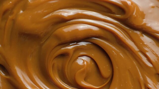 Traditional dulce de leche swirl close up for advertisement.