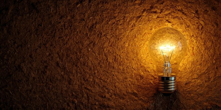 Bulb light illustrating a breakthrough idea on cork display board