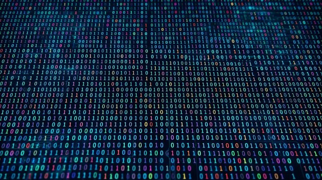 Abstract Binary Code Data Stream - Digital Technology Background